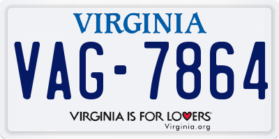 VA license plate VAG7864