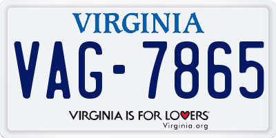 VA license plate VAG7865