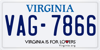 VA license plate VAG7866