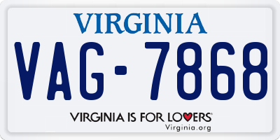 VA license plate VAG7868