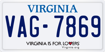 VA license plate VAG7869