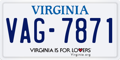 VA license plate VAG7871