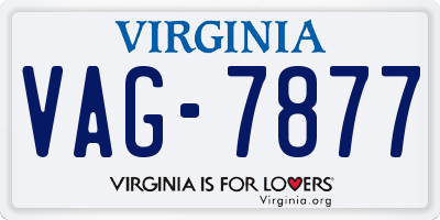 VA license plate VAG7877