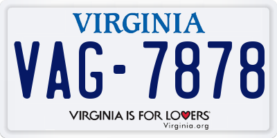 VA license plate VAG7878