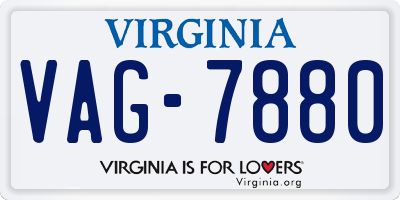 VA license plate VAG7880