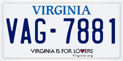 VA license plate VAG7881