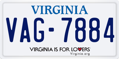 VA license plate VAG7884