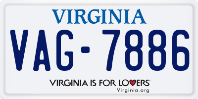 VA license plate VAG7886