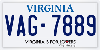 VA license plate VAG7889