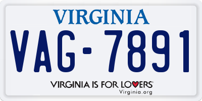 VA license plate VAG7891