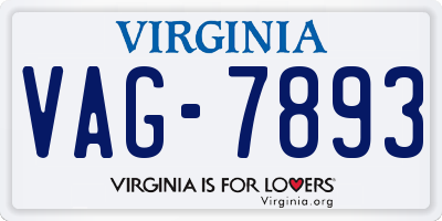VA license plate VAG7893