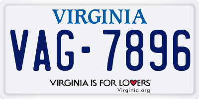 VA license plate VAG7896