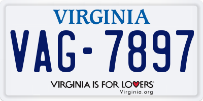 VA license plate VAG7897