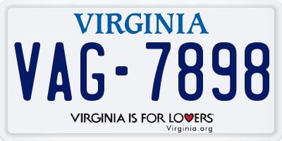 VA license plate VAG7898