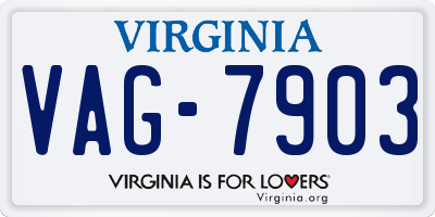 VA license plate VAG7903