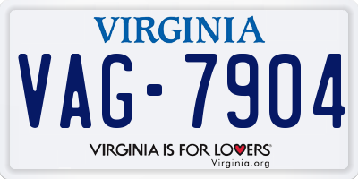 VA license plate VAG7904