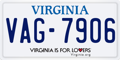 VA license plate VAG7906