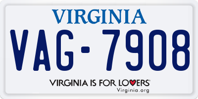 VA license plate VAG7908