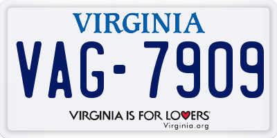 VA license plate VAG7909