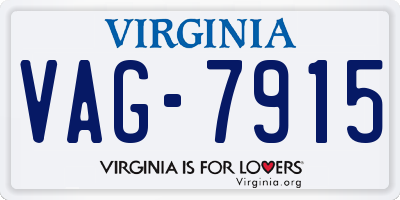 VA license plate VAG7915
