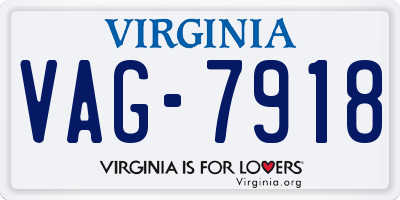 VA license plate VAG7918