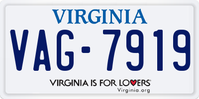 VA license plate VAG7919
