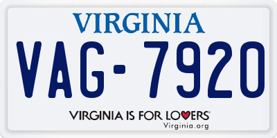 VA license plate VAG7920