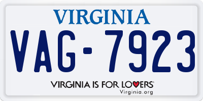 VA license plate VAG7923