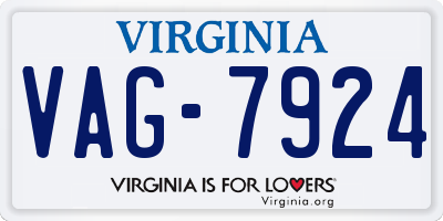 VA license plate VAG7924