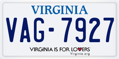 VA license plate VAG7927