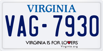 VA license plate VAG7930