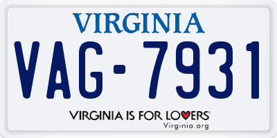 VA license plate VAG7931