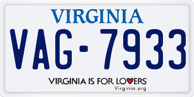 VA license plate VAG7933