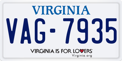 VA license plate VAG7935