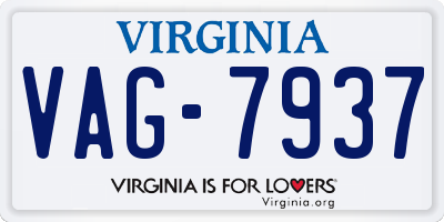 VA license plate VAG7937