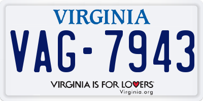 VA license plate VAG7943