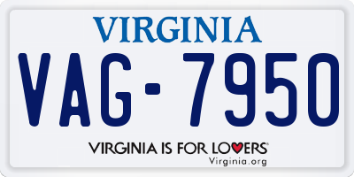 VA license plate VAG7950
