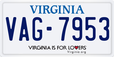 VA license plate VAG7953