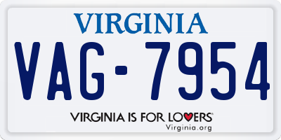 VA license plate VAG7954