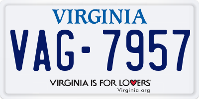 VA license plate VAG7957