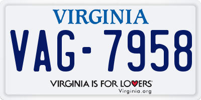 VA license plate VAG7958