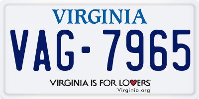VA license plate VAG7965