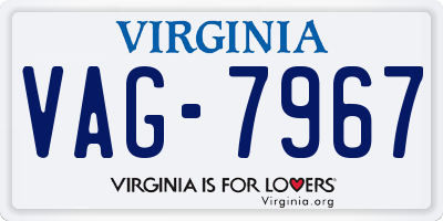 VA license plate VAG7967