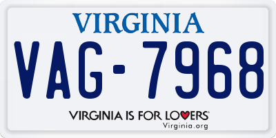 VA license plate VAG7968
