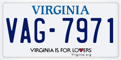 VA license plate VAG7971