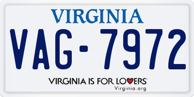 VA license plate VAG7972