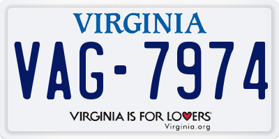 VA license plate VAG7974