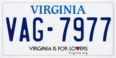VA license plate VAG7977