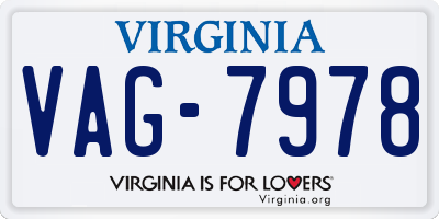 VA license plate VAG7978