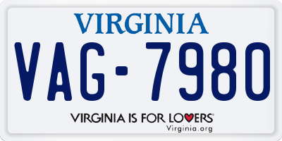 VA license plate VAG7980